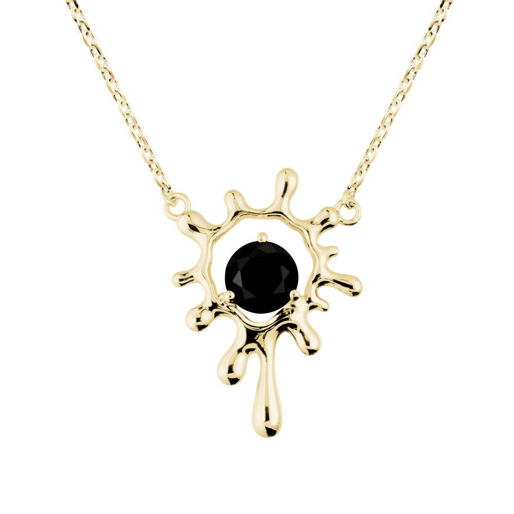Liquid Black Spinel Necklace - LUO Jewelry #metal_18k yellow gold