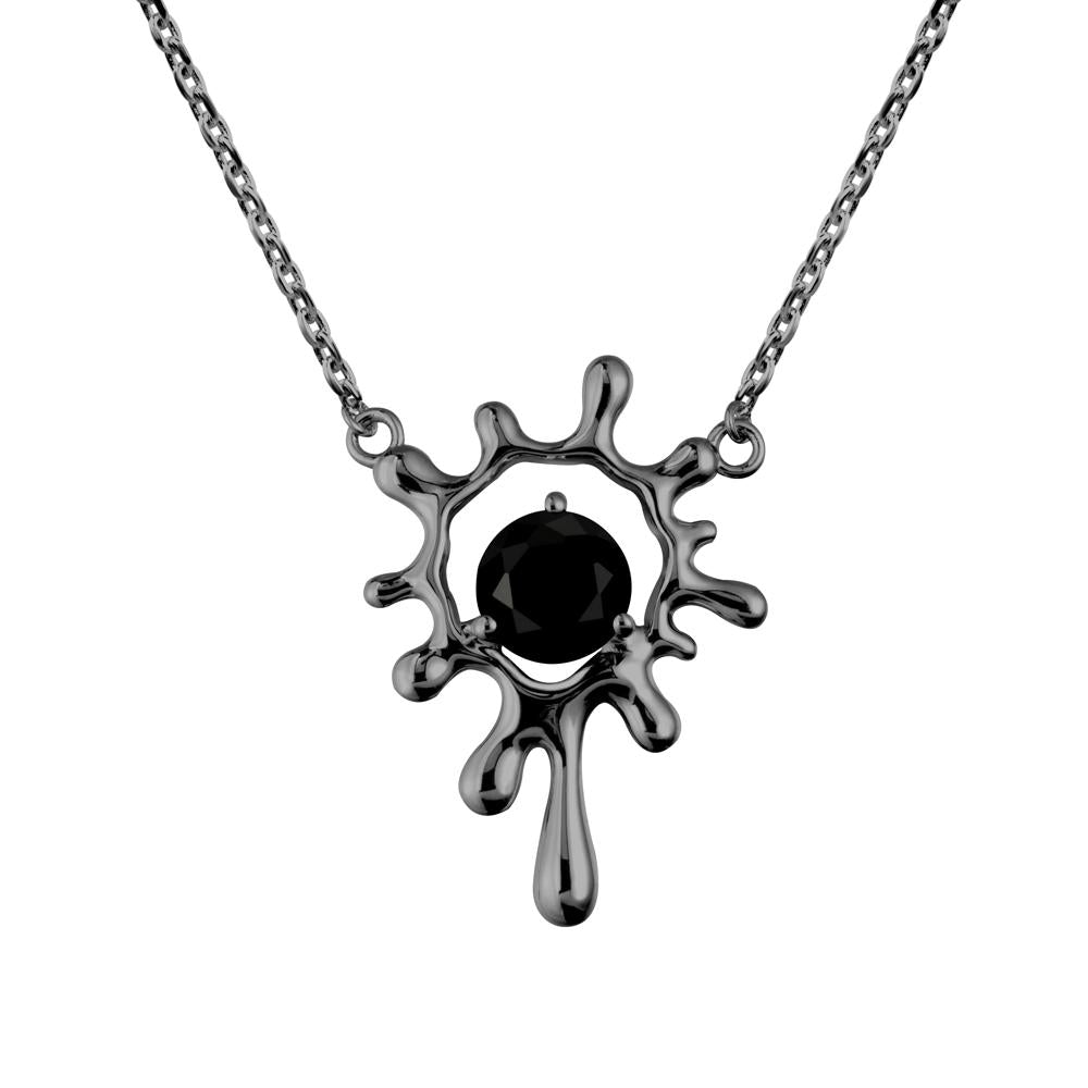 Liquid Black Spinel Necklace - LUO Jewelry #metal_black finish sterling silver