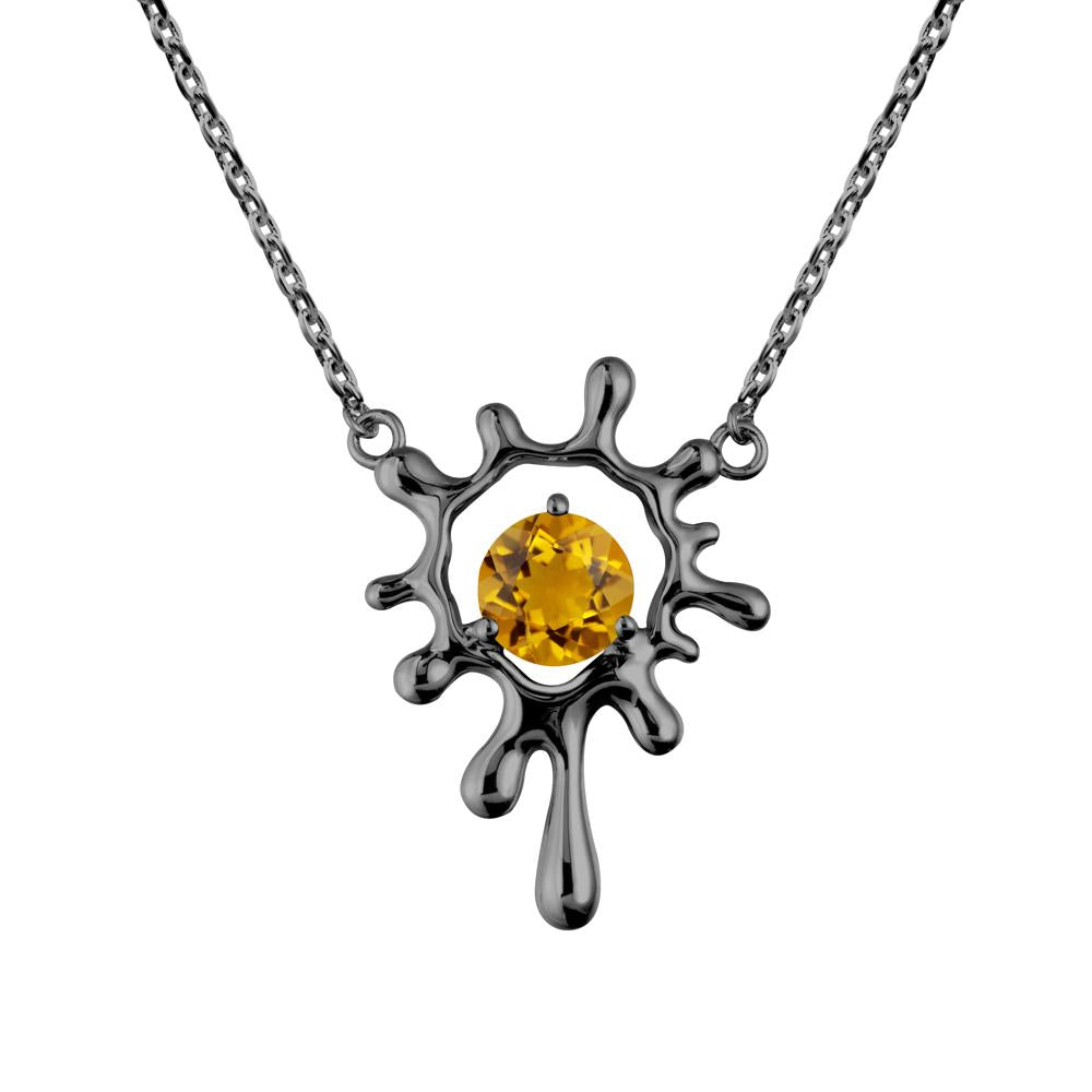 Liquid Citrine Necklace - LUO Jewelry #metal_black finish sterling silver