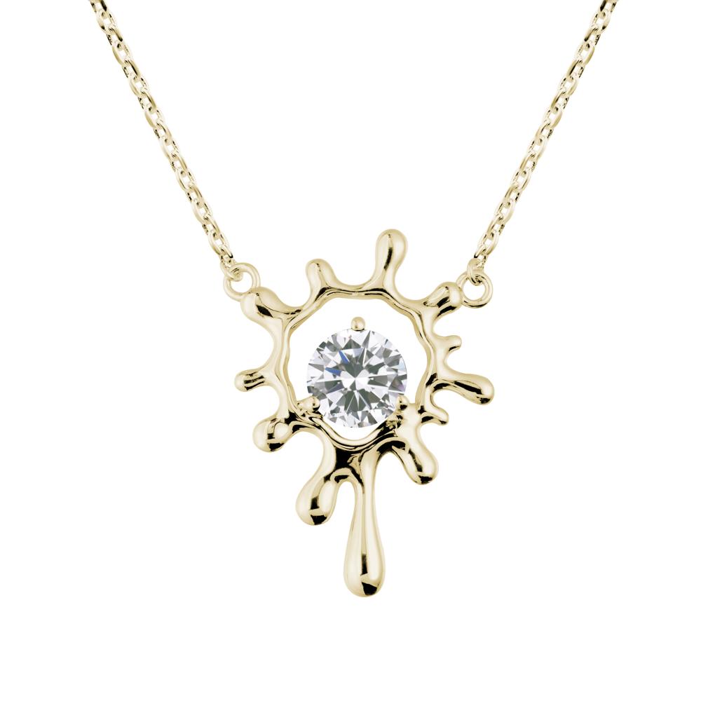 Liquid Cubic Zirconia Necklace - LUO Jewelry #metal_14k yellow gold