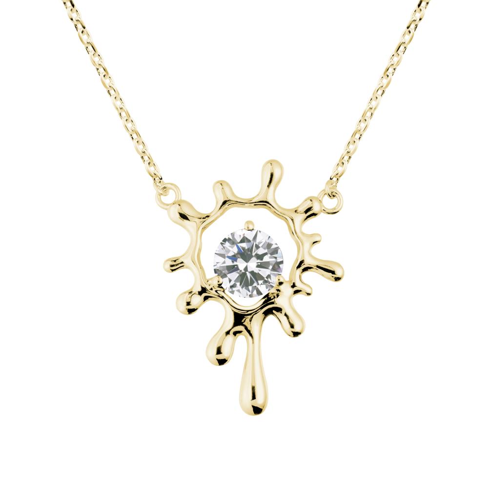 Liquid Cubic Zirconia Necklace - LUO Jewelry #metal_18k yellow gold