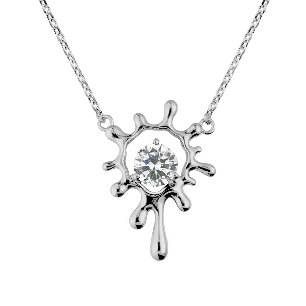 Liquid Cubic Zirconia Necklace - LUO Jewelry #metal_platinum