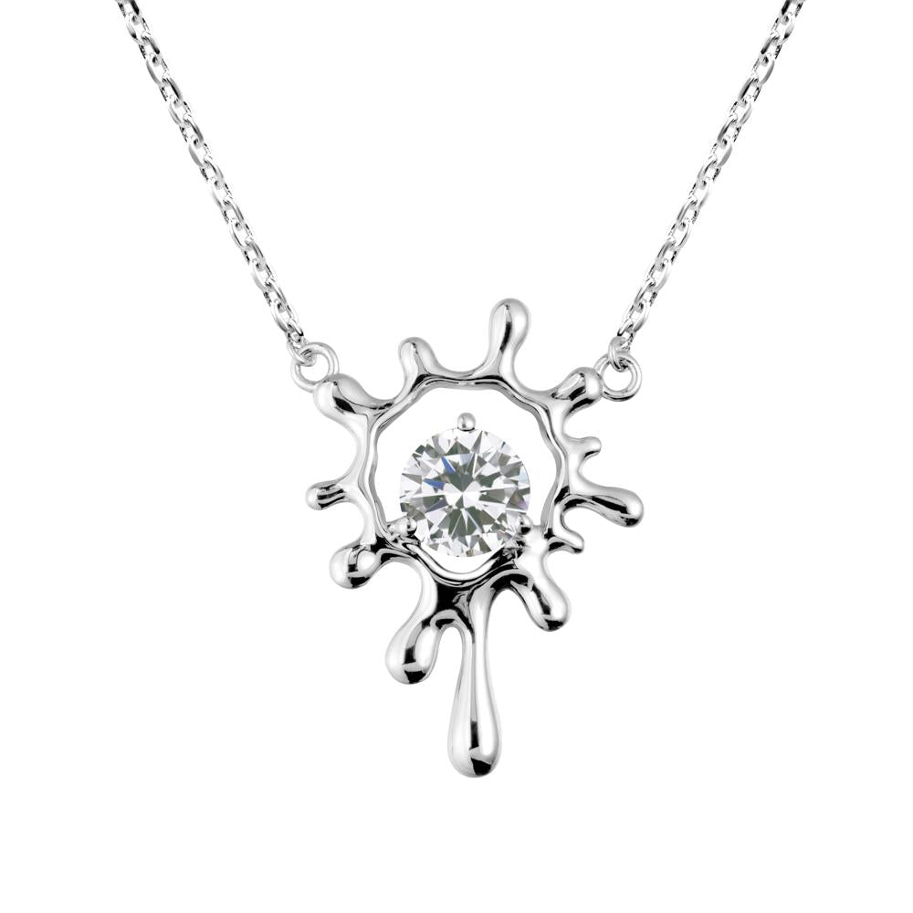 Liquid Cubic Zirconia Necklace - LUO Jewelry #metal_sterling silver