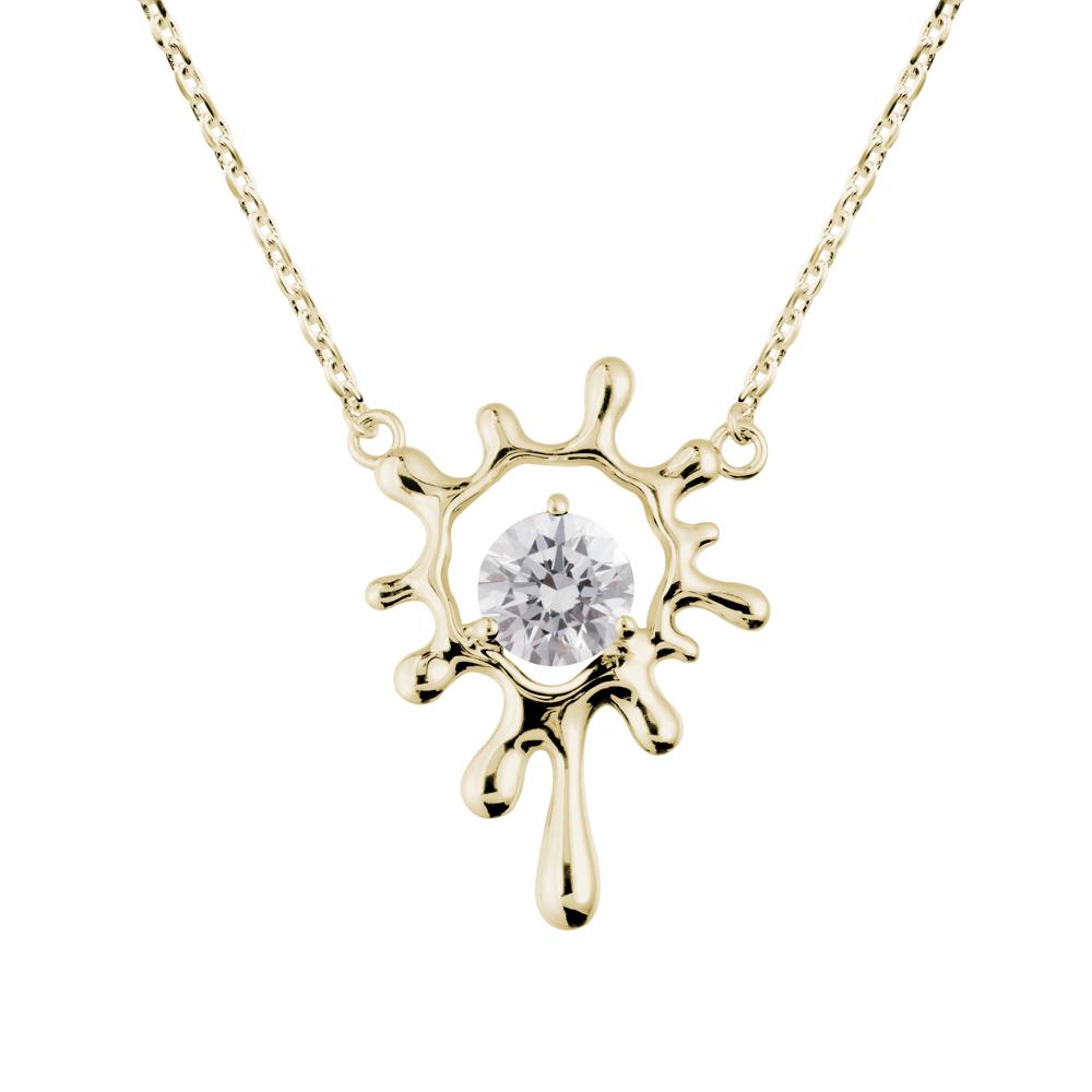 Liquid Diamond Necklace - LUO Jewelry #metal_14k yellow gold