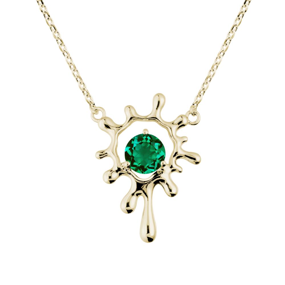Liquid Emerald Necklace - LUO Jewelry #metal_14k yellow gold
