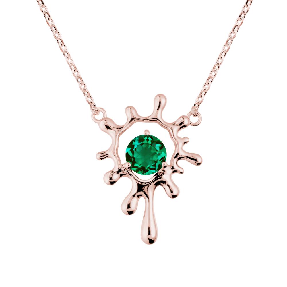 Liquid Emerald Necklace - LUO Jewelry #metal_18k rose gold