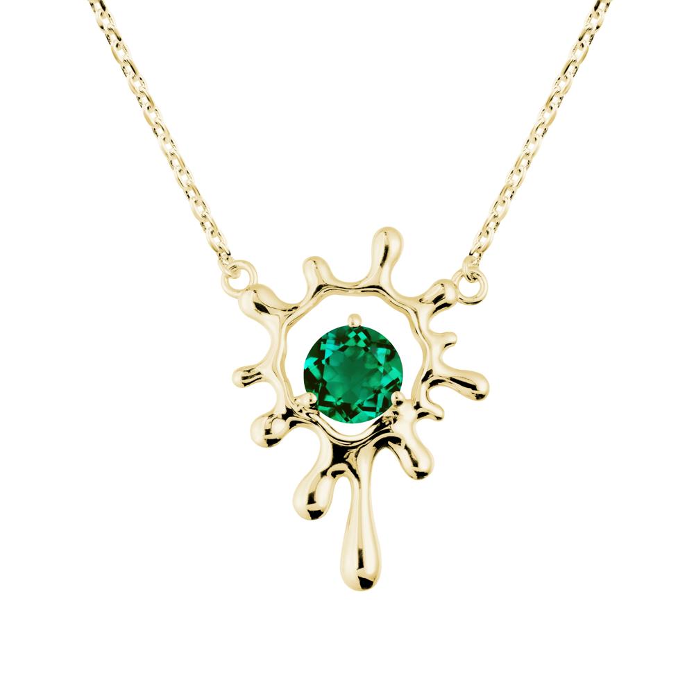 Liquid Emerald Necklace - LUO Jewelry #metal_18k yellow gold