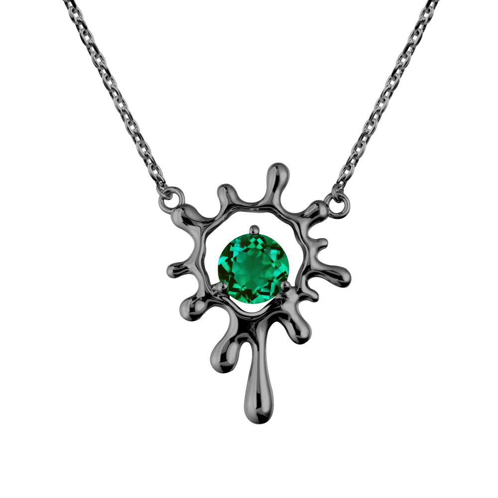 Liquid Emerald Necklace - LUO Jewelry #metal_black finish sterling silver