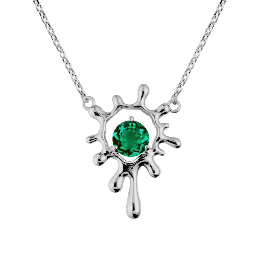 Liquid Emerald Necklace - LUO Jewelry #metal_platinum