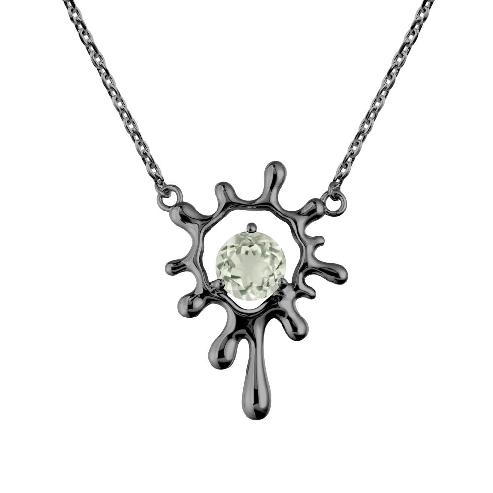 Liquid Green Amethyst Necklace - LUO Jewelry #metal_black finish sterling silver