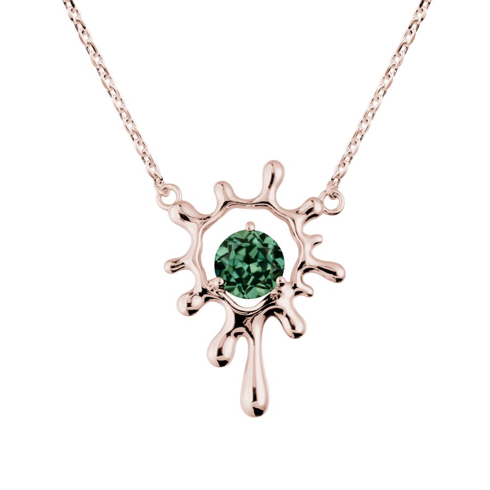 Liquid Green Sapphire Necklace - LUO Jewelry #metal_14k rose gold
