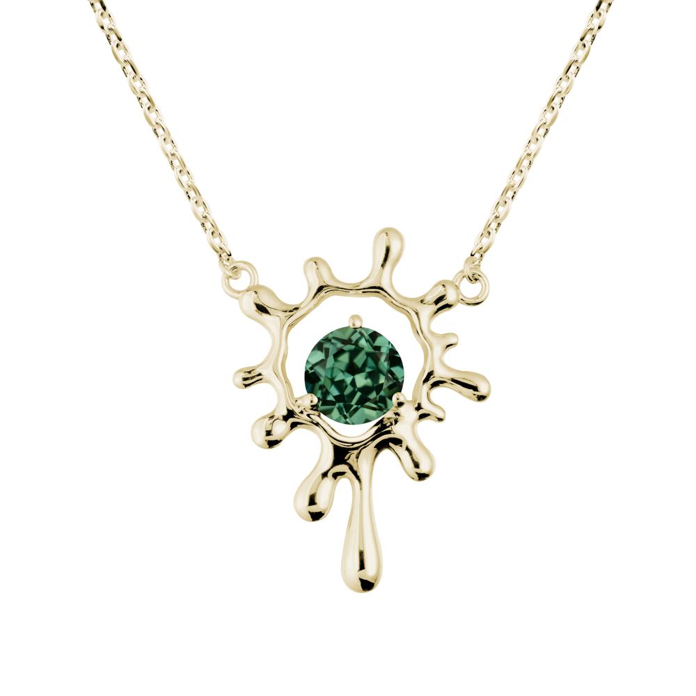 Liquid Green Sapphire Necklace - LUO Jewelry #metal_14k yellow gold