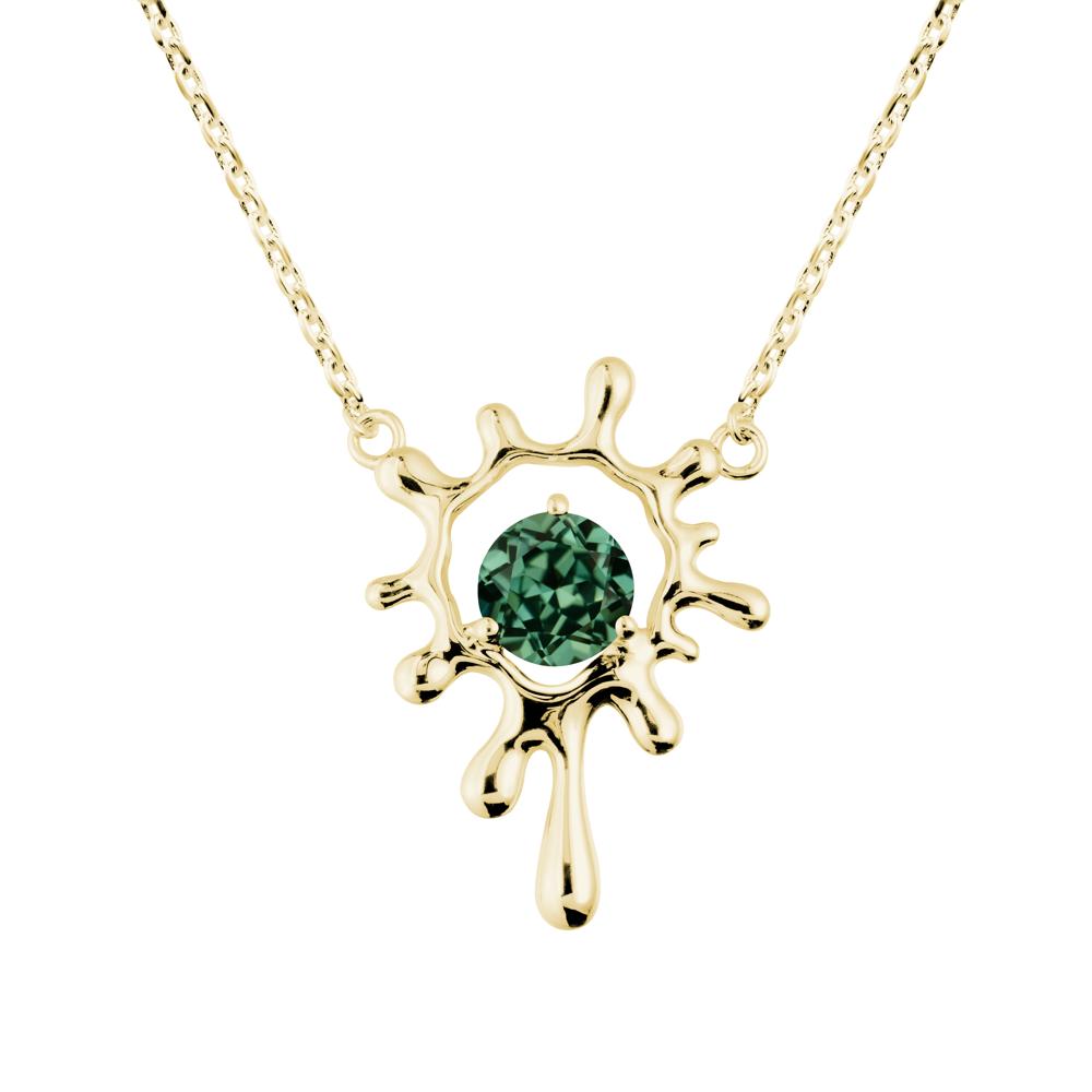 Liquid Green Sapphire Necklace - LUO Jewelry #metal_18k yellow gold