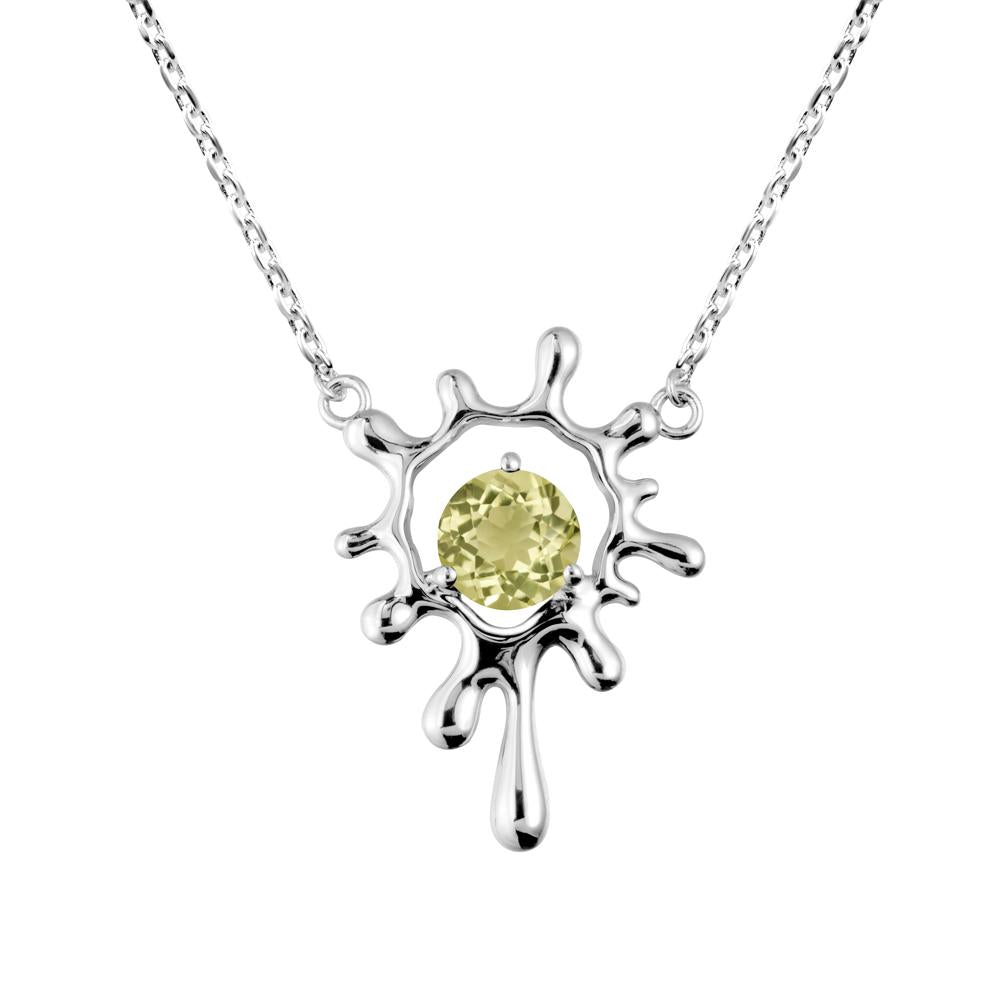 Liquid Lemon Quartz Necklace - LUO Jewelry #metal_14k white gold