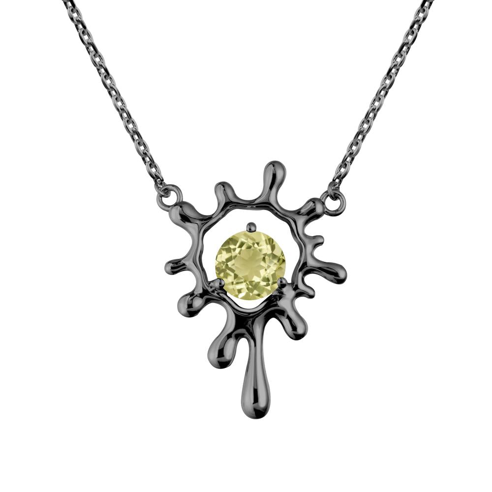 Liquid Lemon Quartz Necklace - LUO Jewelry #metal_black finish sterling silver
