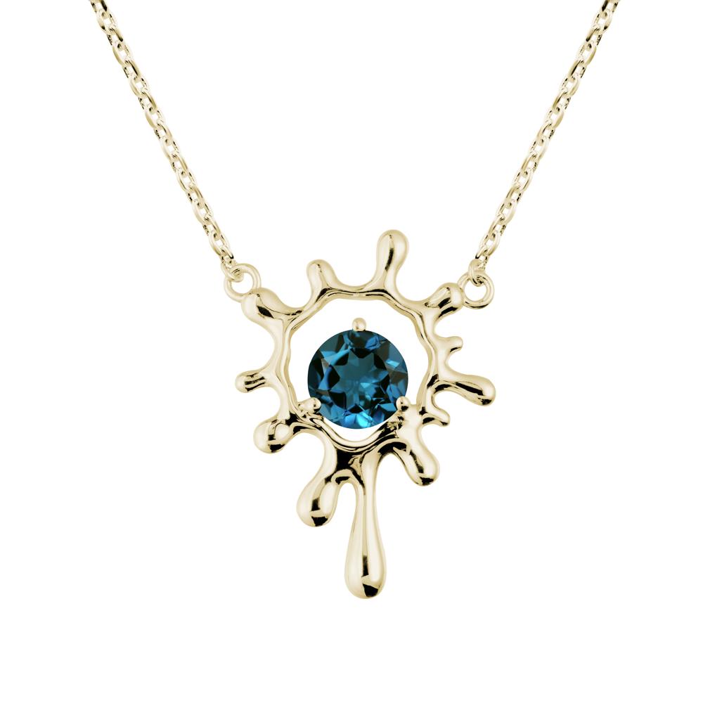 Liquid London Blue Topaz Necklace - LUO Jewelry #metal_14k yellow gold
