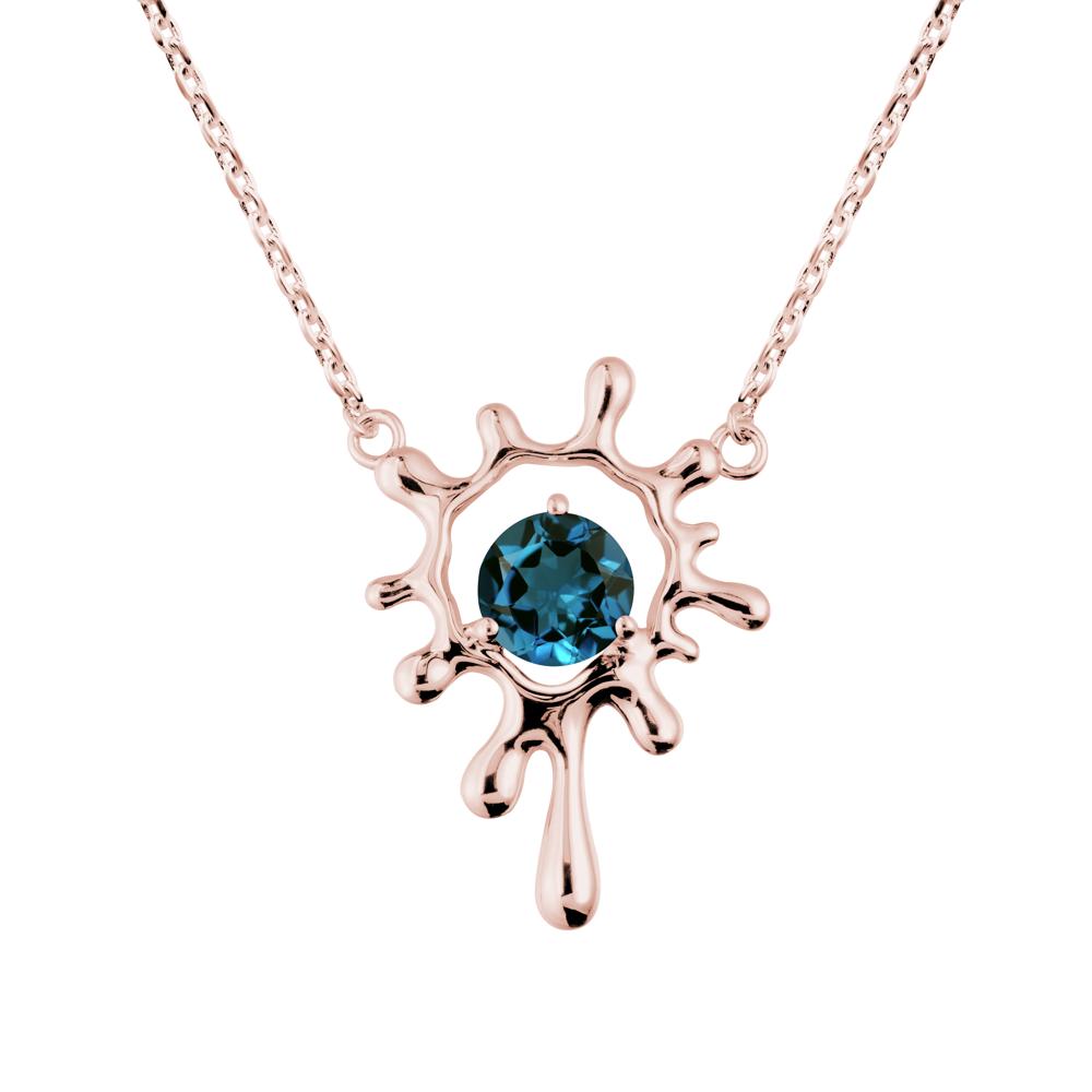 Liquid London Blue Topaz Necklace - LUO Jewelry #metal_18k rose gold