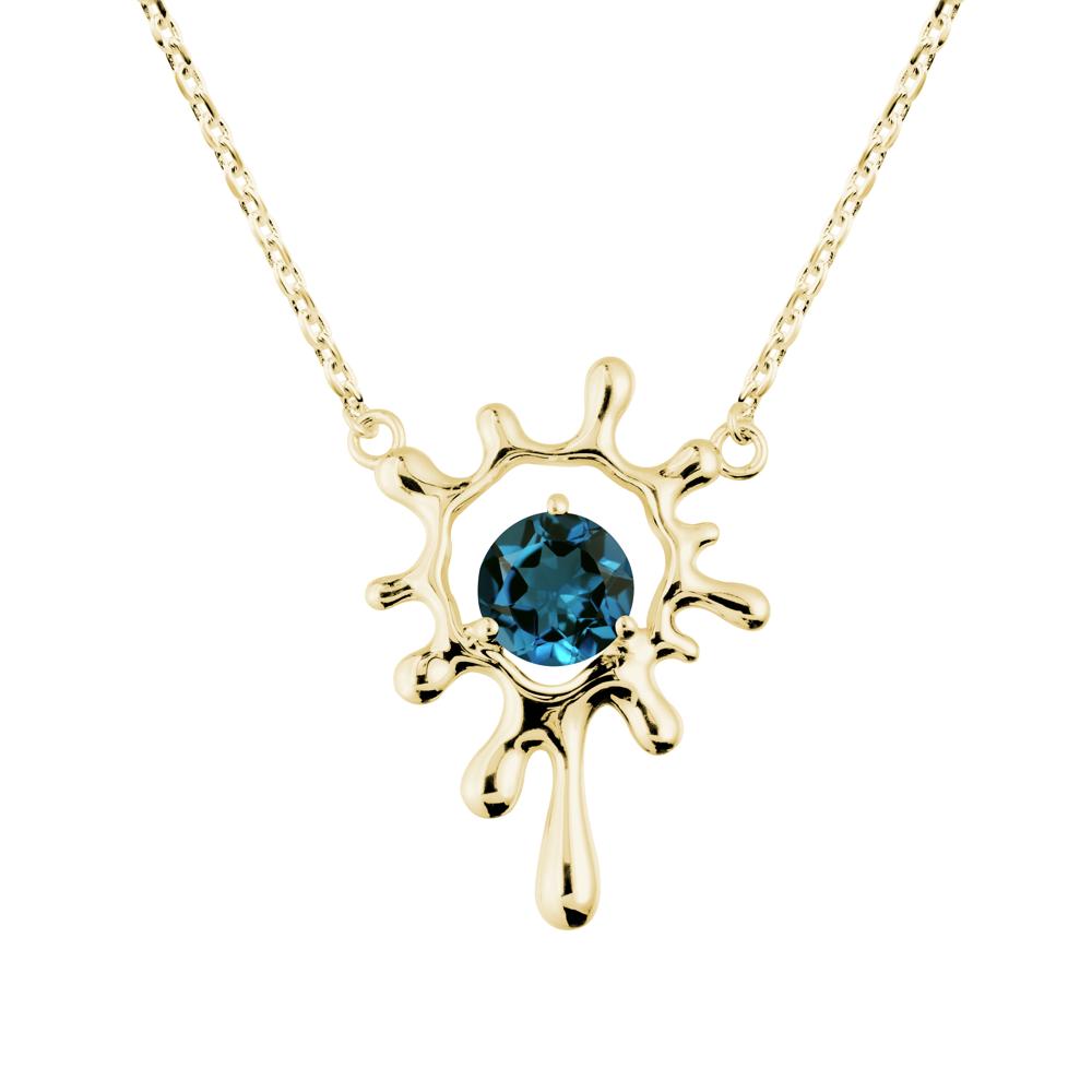 Liquid London Blue Topaz Necklace - LUO Jewelry #metal_18k yellow gold