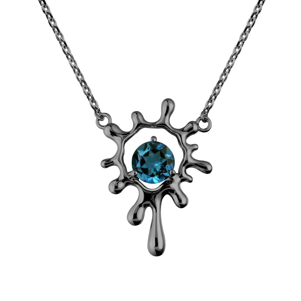 Liquid London Blue Topaz Necklace - LUO Jewelry #metal_black finish sterling silver