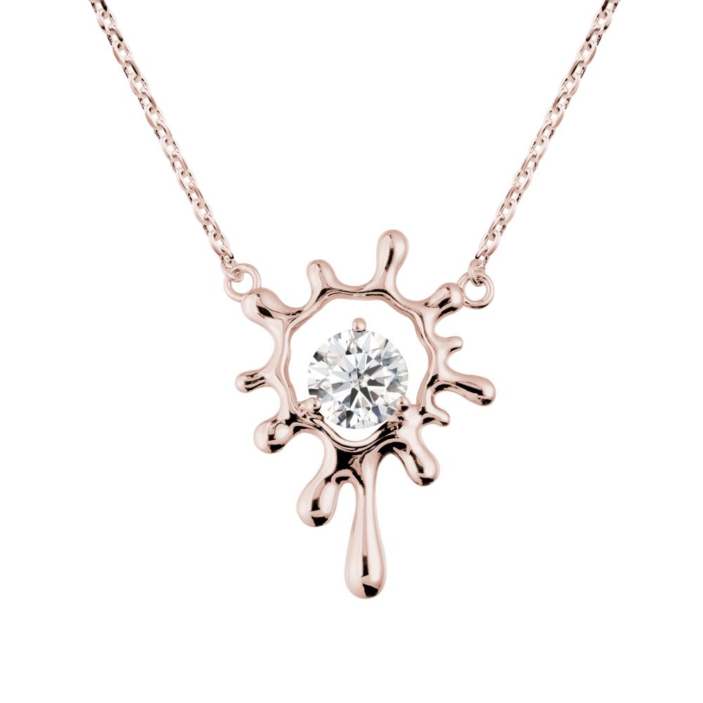 Liquid Moissanite Necklace - LUO Jewelry #metal_14k rose gold