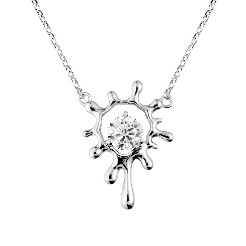 Liquid Moissanite Necklace - LUO Jewelry #metal_18k white gold