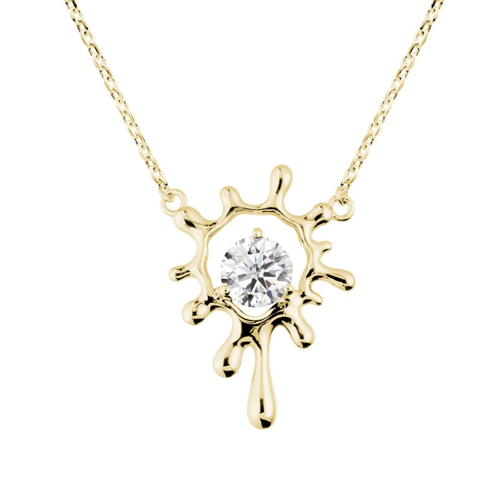 Liquid Moissanite Necklace - LUO Jewelry #metal_18k yellow gold
