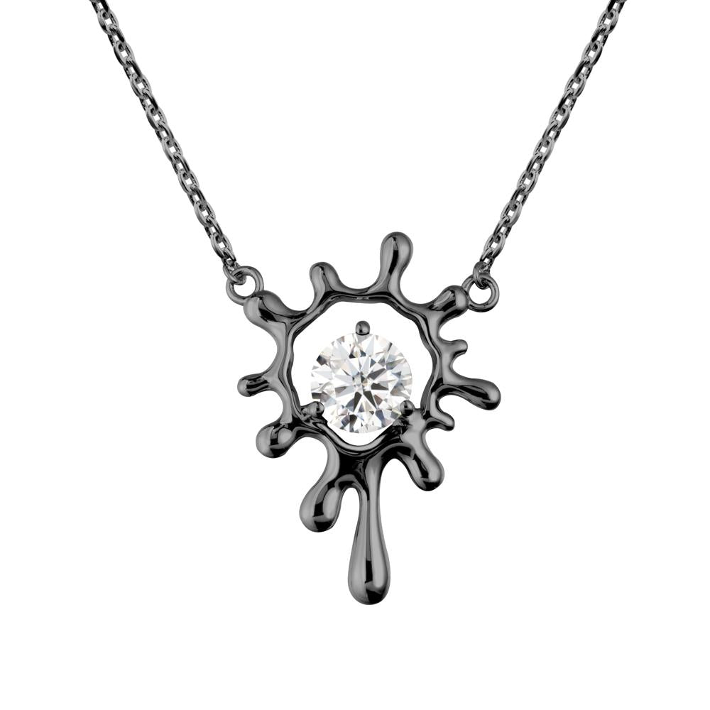 Liquid Moissanite Necklace - LUO Jewelry #metal_black finish sterling silver