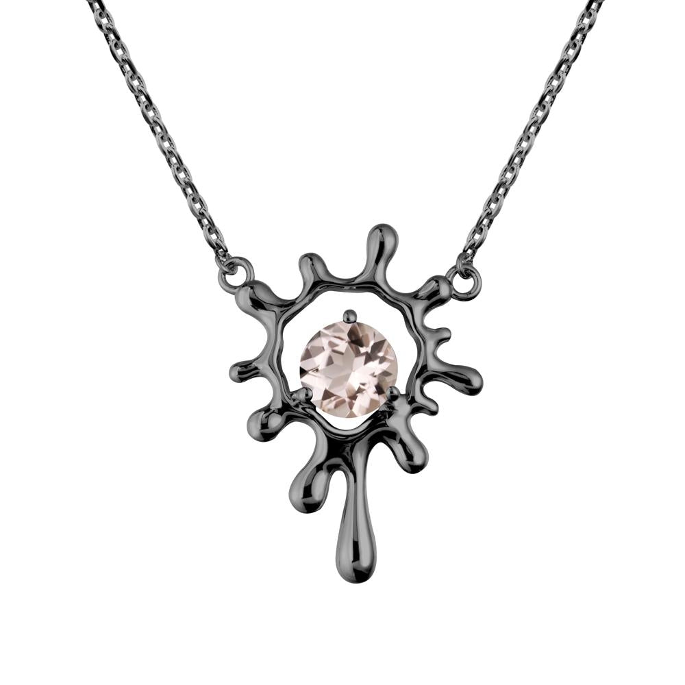Liquid Morganite Necklace - LUO Jewelry #metal_black finish sterling silver