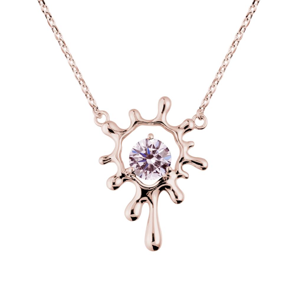 Liquid Pink Cubic Zirconia Necklace - LUO Jewelry #metal_14k rose gold