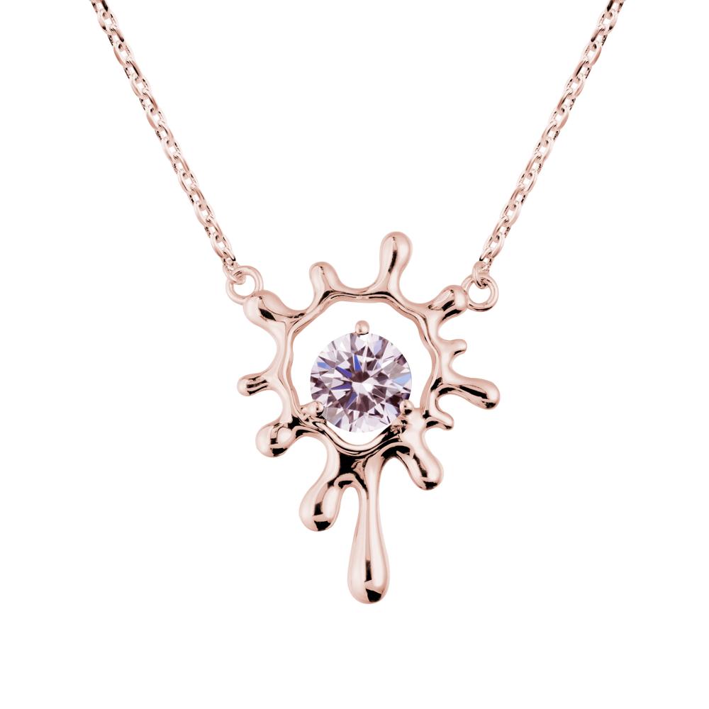 Liquid Pink Cubic Zirconia Necklace - LUO Jewelry #metal_18k rose gold