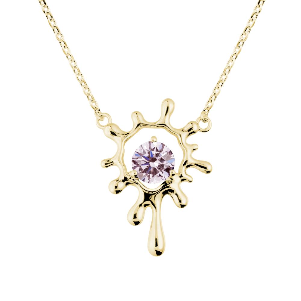 Liquid Pink Cubic Zirconia Necklace - LUO Jewelry #metal_18k yellow gold