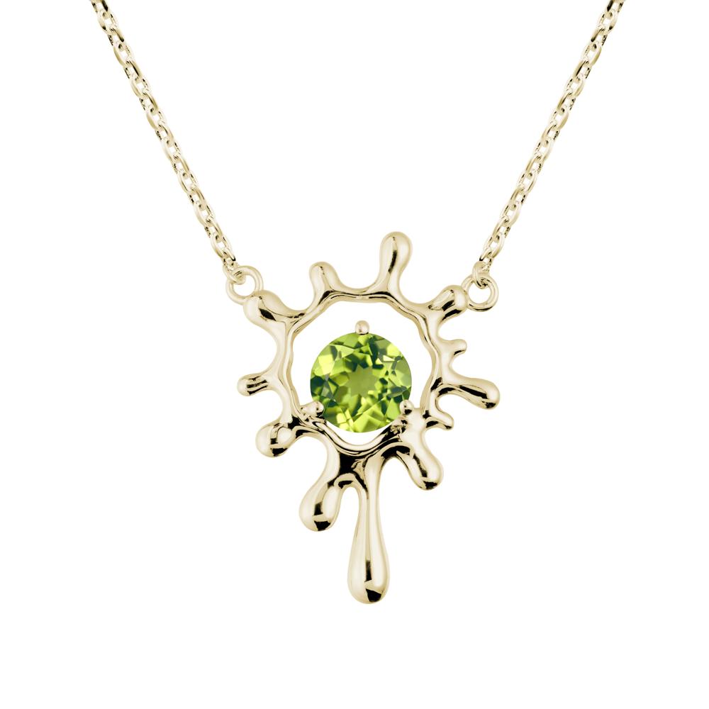 Liquid Peridot Necklace - LUO Jewelry #metal_14k yellow gold