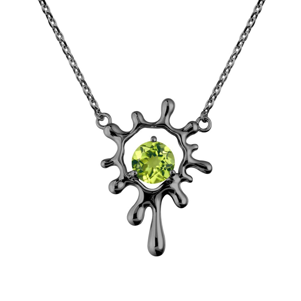 Liquid Peridot Necklace - LUO Jewelry #metal_black finish sterling silver