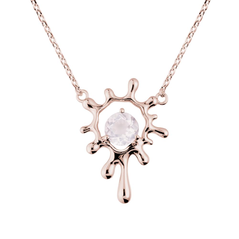 Liquid Rose Quartz Necklace - LUO Jewelry #metal_14k rose gold