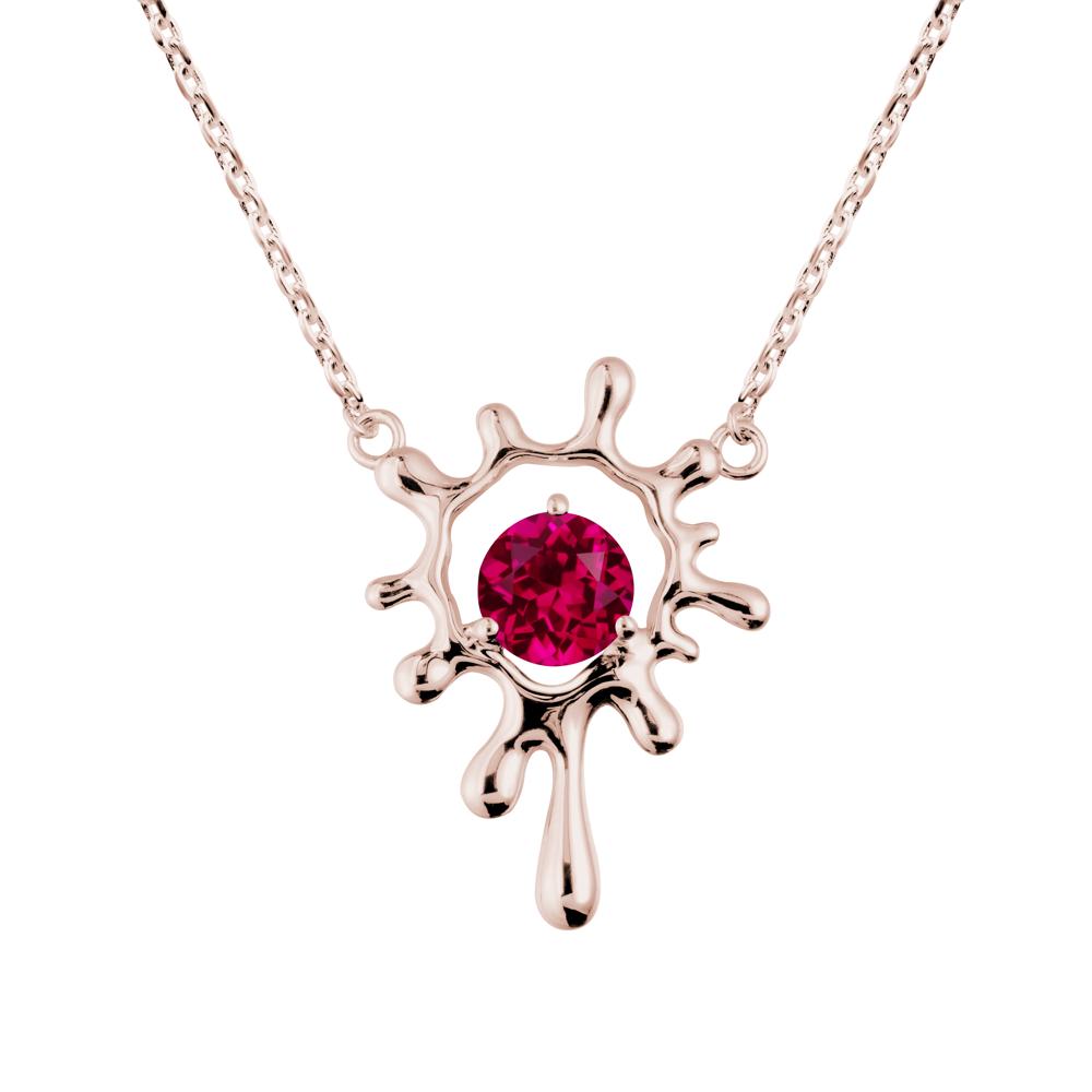Liquid Ruby Necklace - LUO Jewelry #metal_14k rose gold
