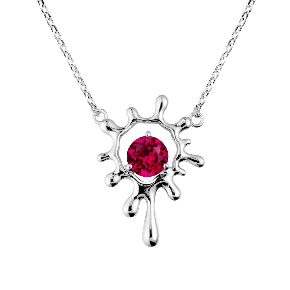Liquid Ruby Necklace - LUO Jewelry #metal_14k white gold