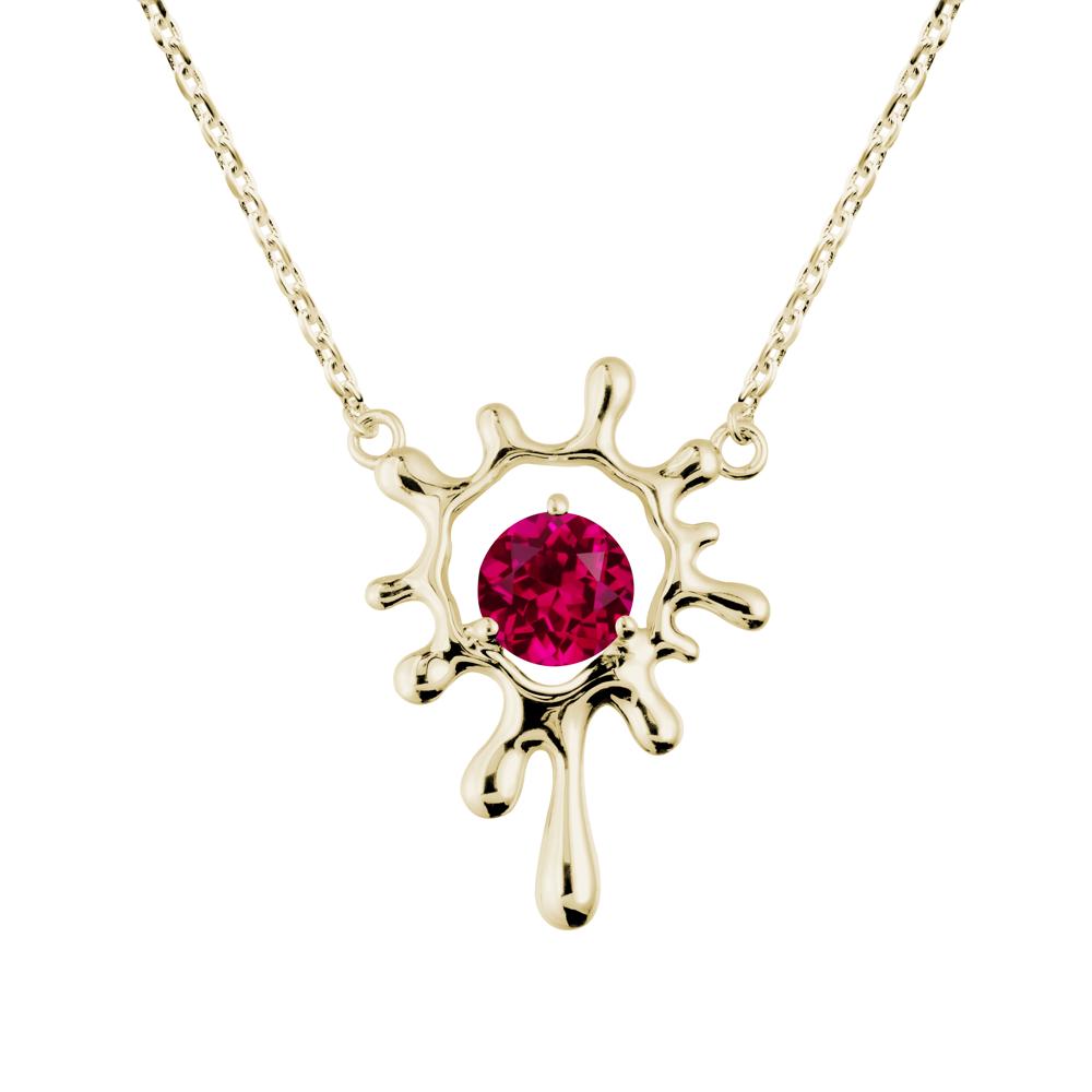 Liquid Ruby Necklace - LUO Jewelry #metal_14k yellow gold