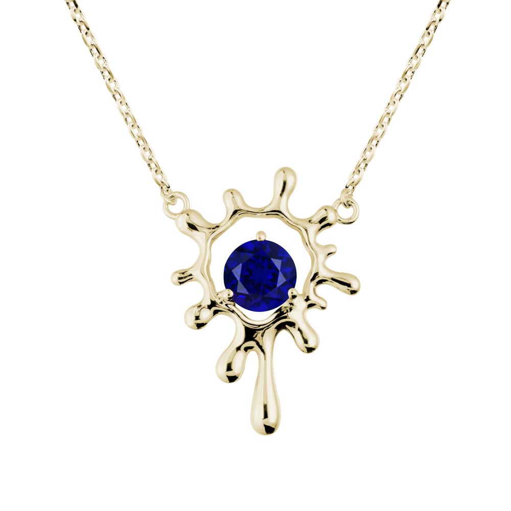 Liquid Sapphire Necklace - LUO Jewelry #metal_14k yellow gold