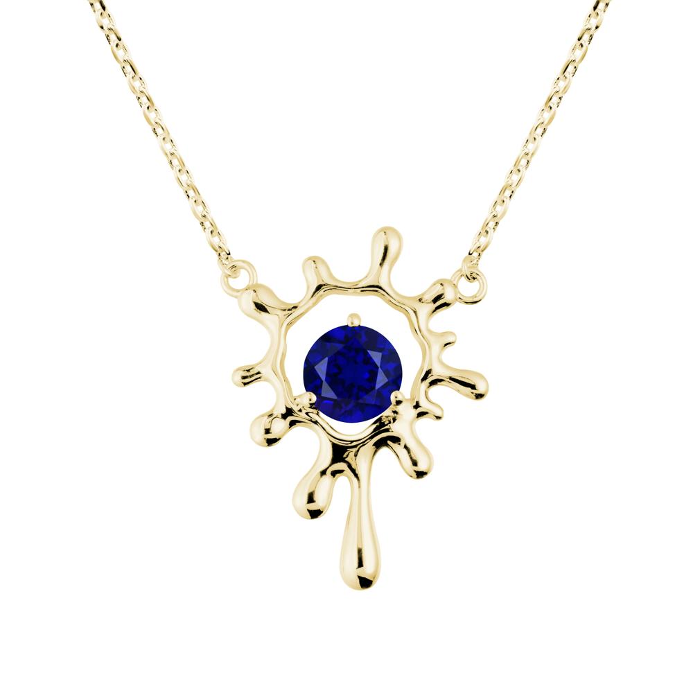 Liquid Sapphire Necklace - LUO Jewelry #metal_18k yellow gold