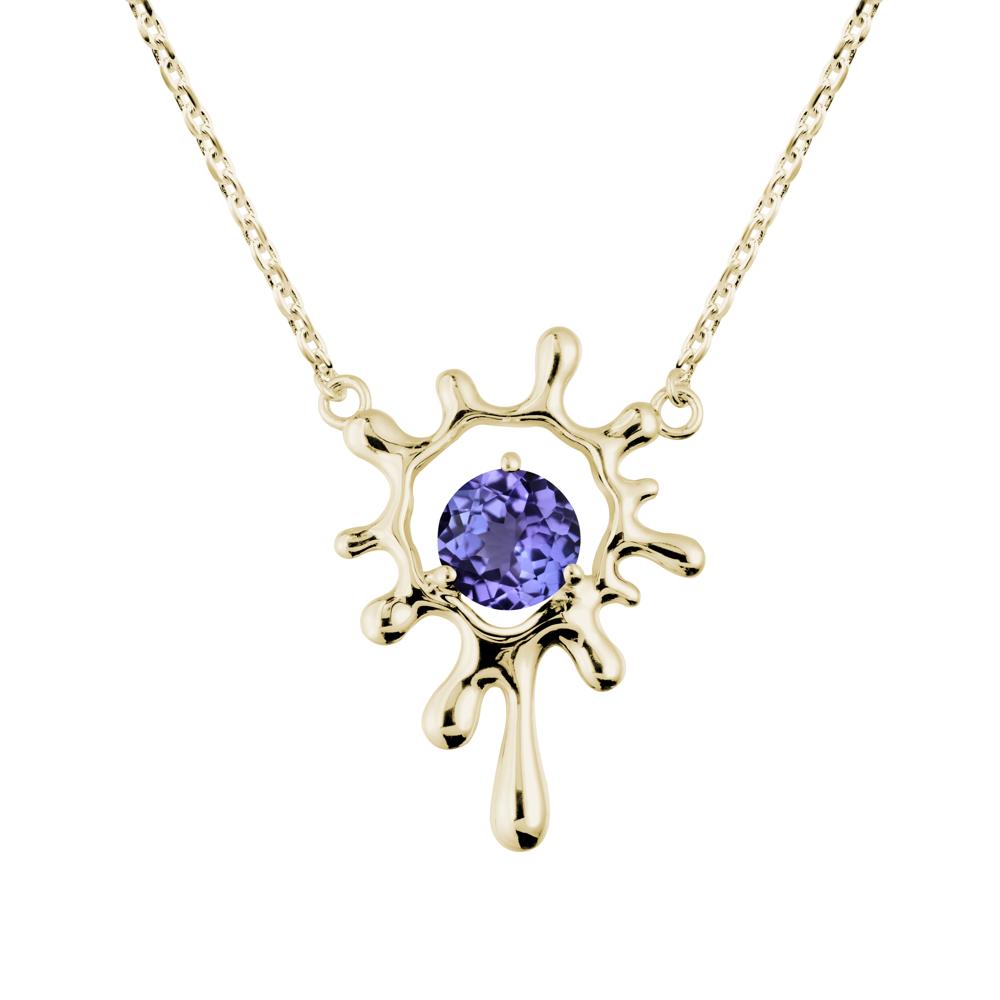 Liquid Tanzanite Necklace - LUO Jewelry #metal_14k yellow gold