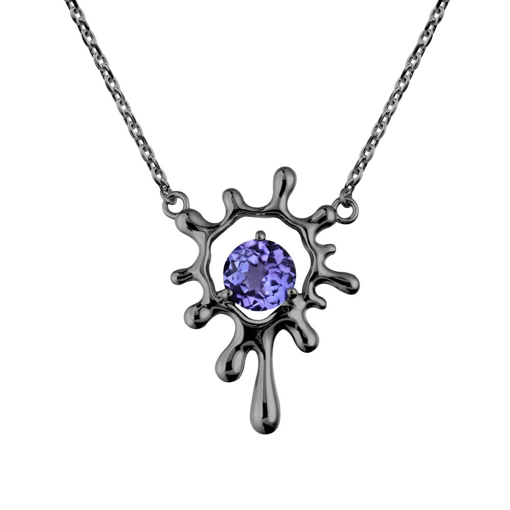 Liquid Tanzanite Necklace - LUO Jewelry #metal_black finish sterling silver
