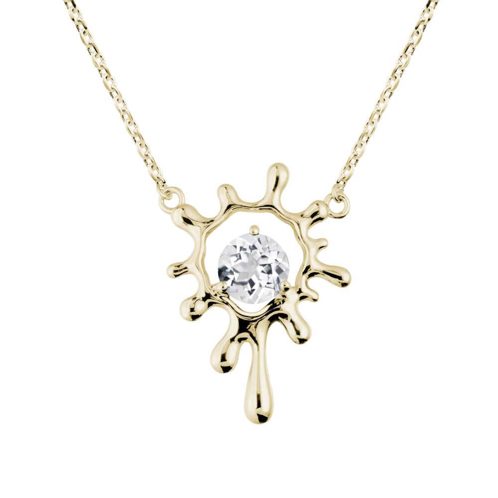 Liquid White Topaz Necklace - LUO Jewelry #metal_14k yellow gold