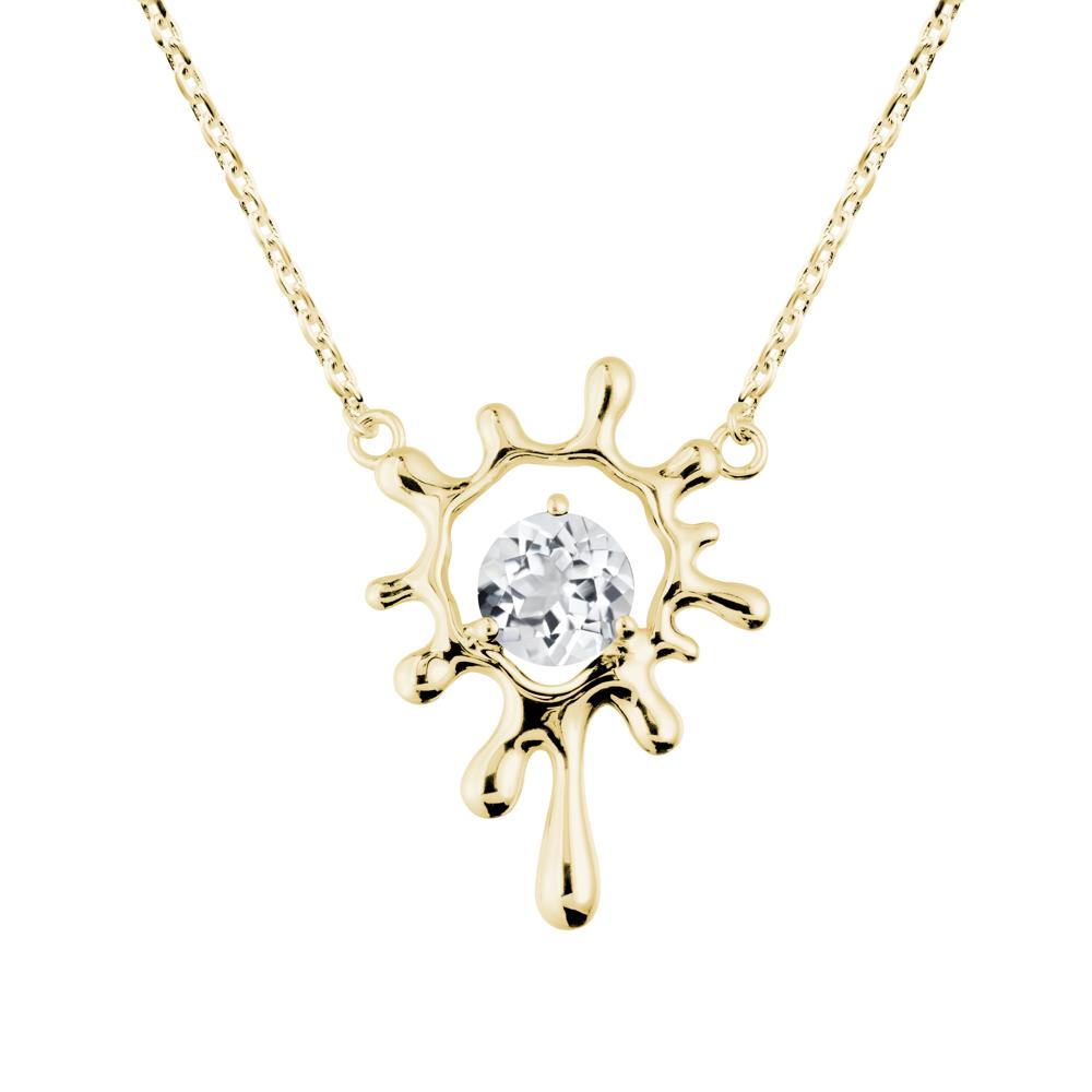 Liquid White Topaz Necklace - LUO Jewelry #metal_18k yellow gold