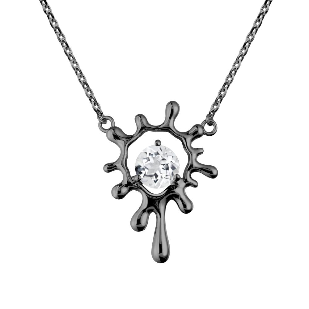 Liquid White Topaz Necklace - LUO Jewelry #metal_black finish sterling silver