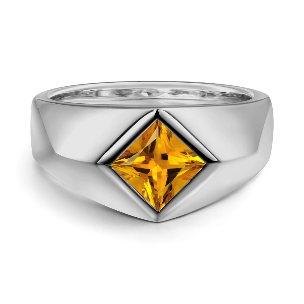 Men's Citrine Kite Set Ring - LUO Jewelry #metal_platinum