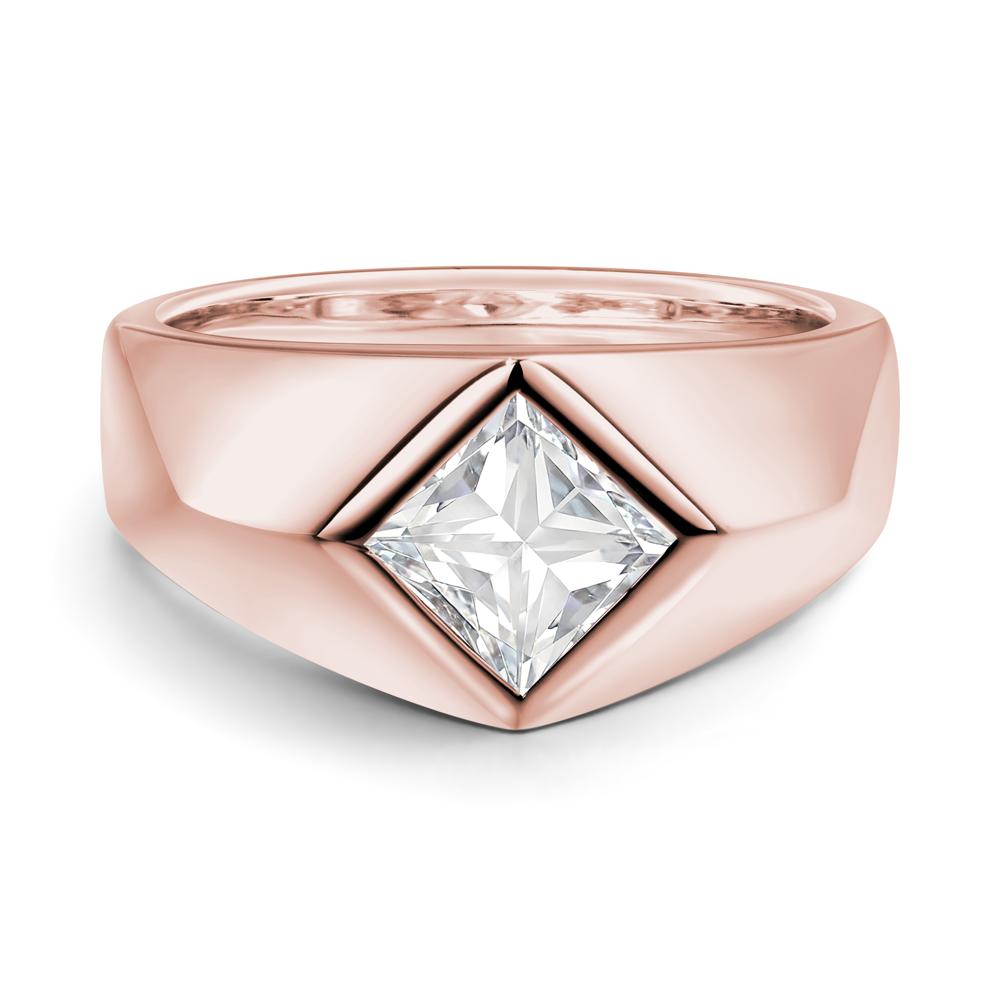 Men's Moissanite Kite Set Ring - LUO Jewelry #metal_18k rose gold
