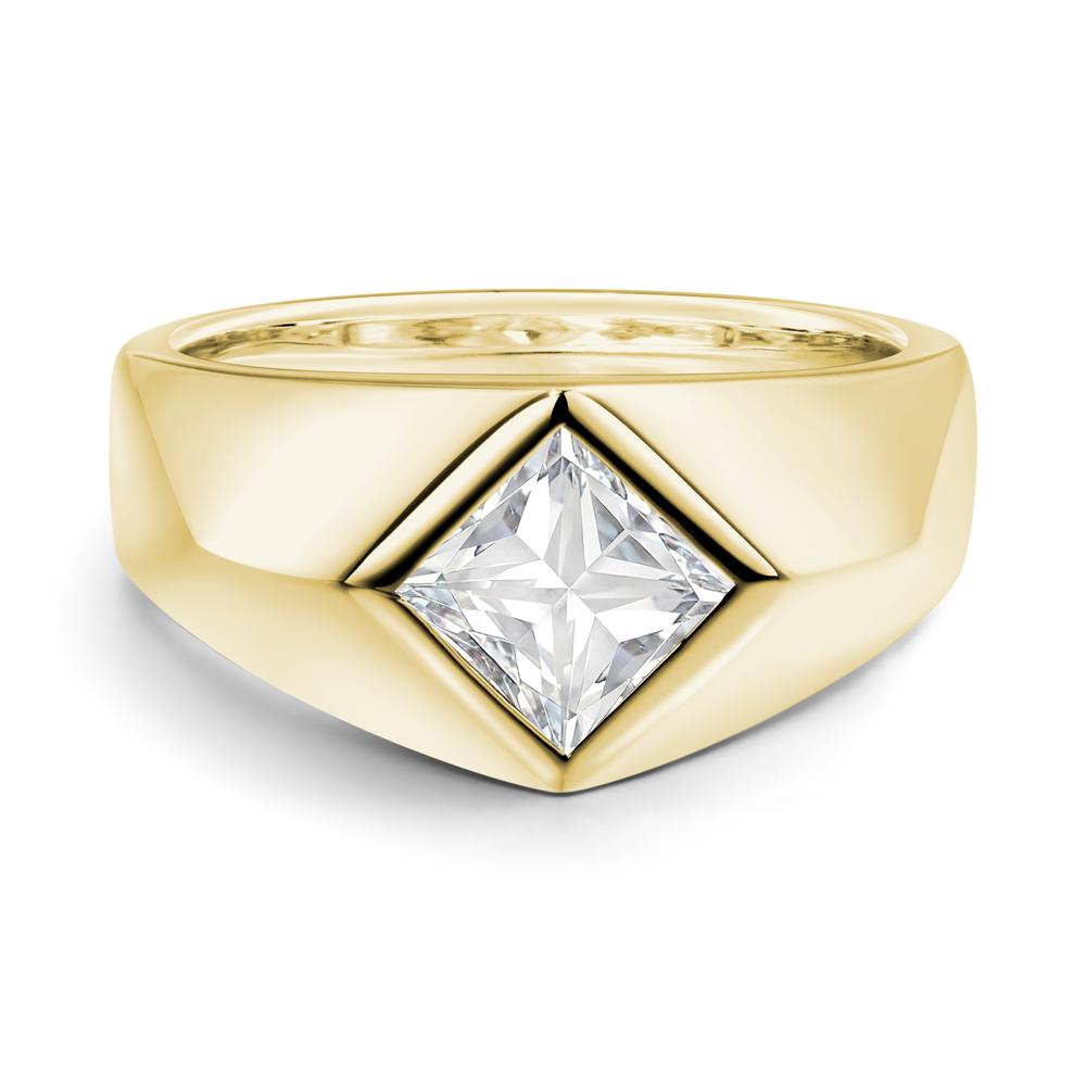 Men's Moissanite Kite Set Ring - LUO Jewelry #metal_18k yellow gold