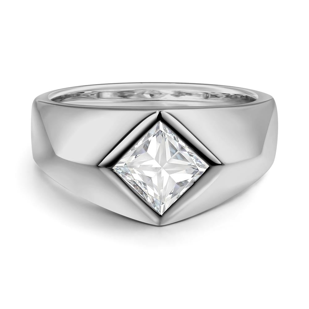 Men's Moissanite Kite Set Ring - LUO Jewelry #metal_platinum