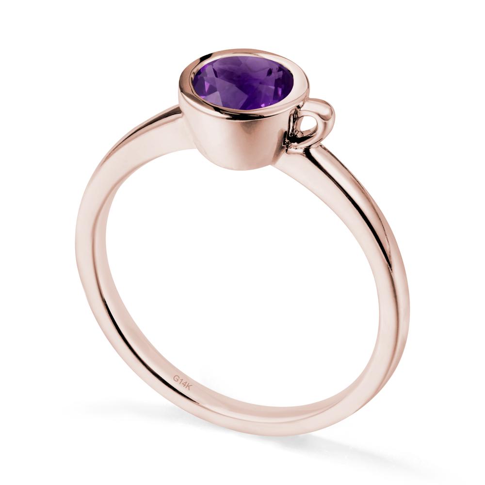 Creative Coffee Cup Inspired Amethyst Ring - LUO Jewelry #metal_14k rose gold