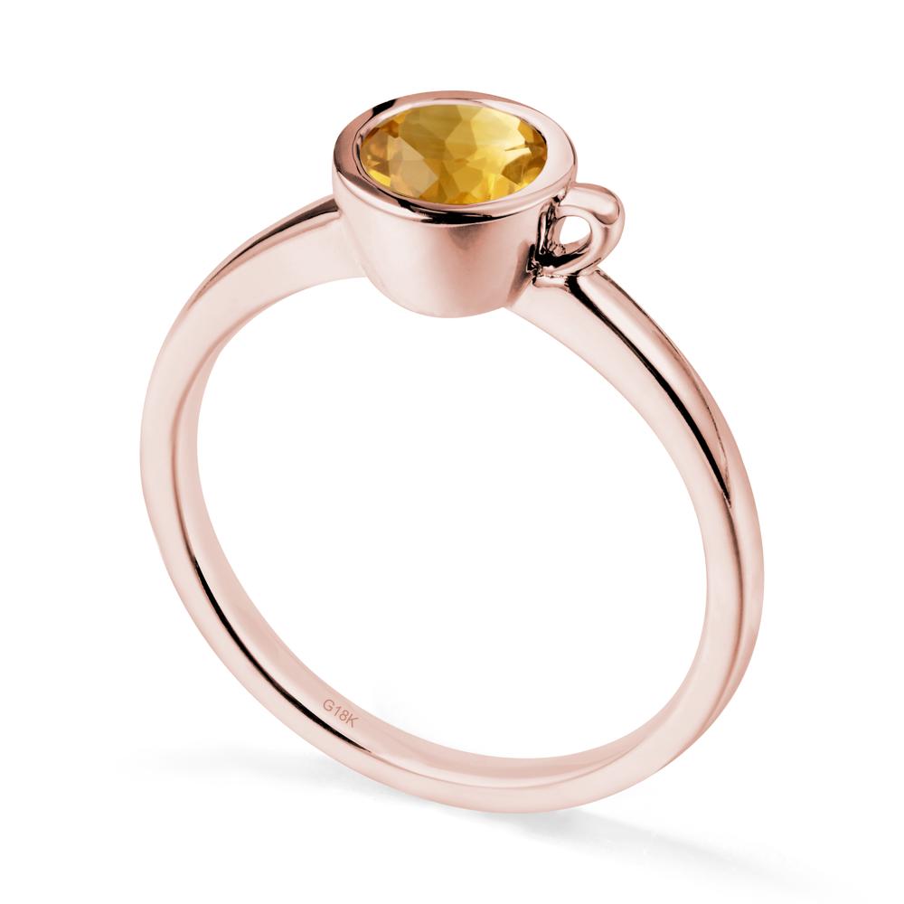 Creative Coffee Cup Inspired Citrine Ring - LUO Jewelry #metal_18k rose gold